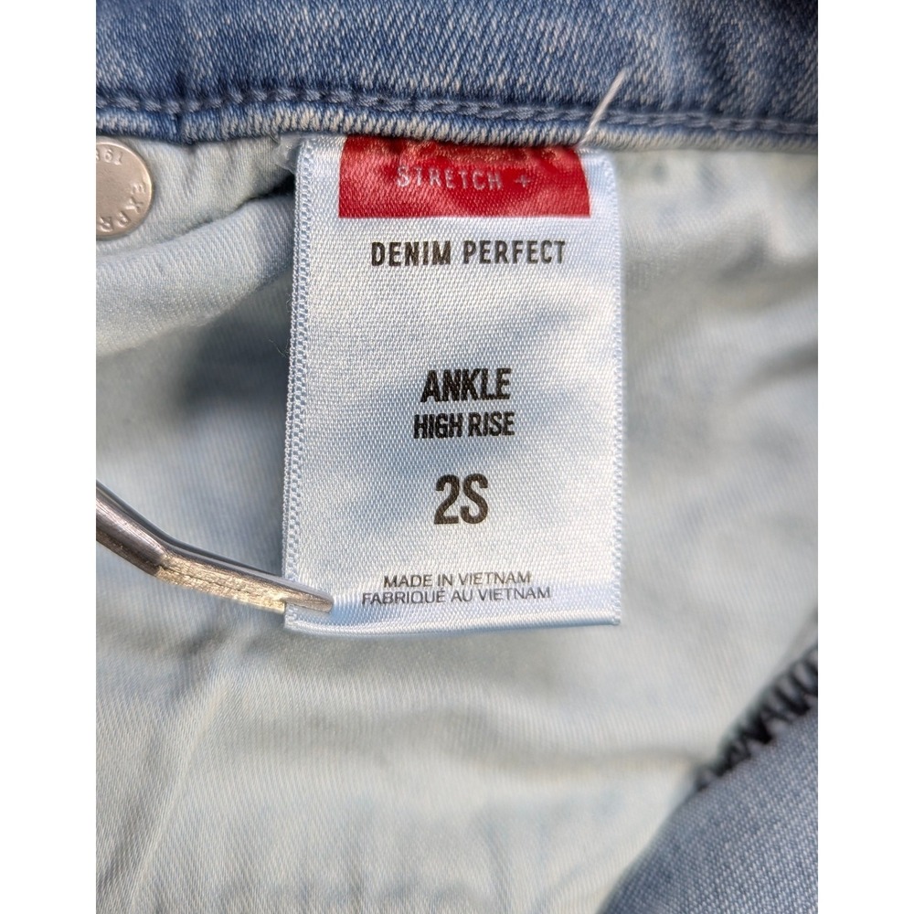 Express Stretch Denim Perfect Ankle High Rise Jeans Womens 2S Blue Cotton Skinny - Picture 7 of 16